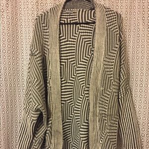 Oversized grey and white cardigan
